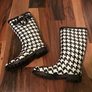 Merona Houndstooth Rainboots ❤️